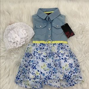 **Brand New** Girls Summer Dress w/White Hat